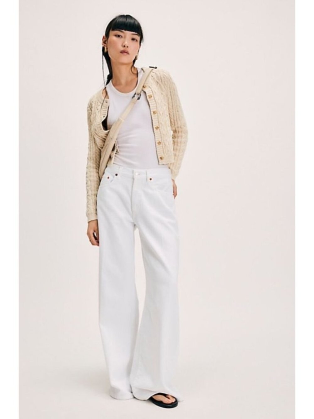 Re/Done White Wide-Leg Jeans